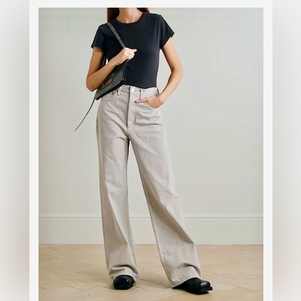 Re/Done 70s high waist wide leg jeans in Grayish, size 28